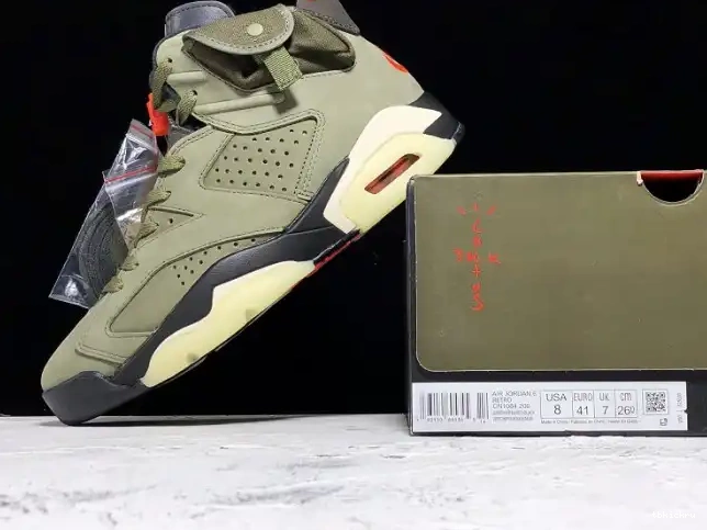 Cheap TBkick Jordan Medium Olive Scott 6 x CN1084-200 Air Travis 0513